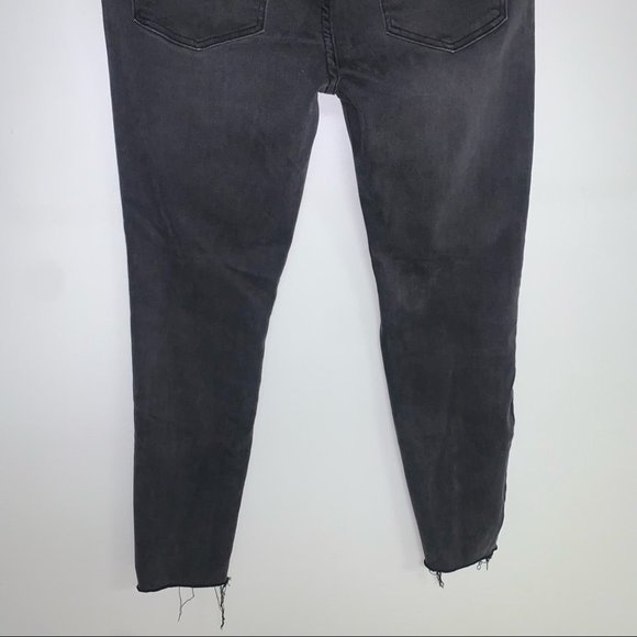 Pistola Jeans Women’s Size 28 Washed Black Denim High Rise Distressed  Raw Hem - Picture 7 of 12